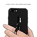 GFTSTORE iPhone 7 Case, Dual Layer Protective Shockproof Case Cover with Metal Kickstand and Silicone Ring for iPhone 7 - Black