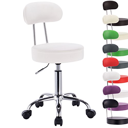 WOLTU-BH34ws-1-Sedia-Ufficio-Scrivania-Sgabelli-con-Schienale-imbottito-Similpelle-Cromato-Regolabile-Girevole-Moderni-Bianco-set-1