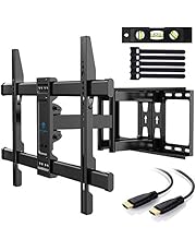 TV Wall Mount Full Motion Swivel Dual Articulating for Most 37-75 Inch LED, LCD, OLED, Plasma TVs up to VESA 600x400mm, 132lbs by PERLESMITH (Black)
