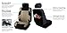 FH-FB071115 Complete Set Travel Master Seat Covers Airbag Ready & Rear Split with Steering Wheel Cover, Seat Belt Pads Beige- Fit Most Car, Truck, Suv, or Van
