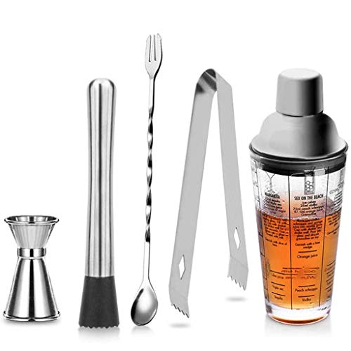 AMAZOM Cocktail-Shaker-Barkeeper-Kit-Set, 14-Teiliges Martini-Shaker-Set Bar-Set Mit Edelstahlständer, Barwerkzeugen Für… – Bild 3
