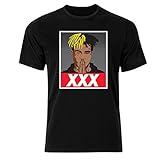 Men's T-Shirt Xxxtentacion Prayer RIP Hot Trendy Top Cool Rap Tee Shirt (Large) Black