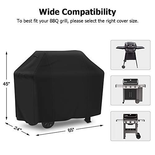 Grill Cover 65 inch, iCOVER Waterproof BBQ Gas Grill Cover, Polyester