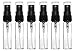 Riverrun Perfume Cologne Atomizers Black Fine Mist Sprayer Glass Bottle 4ml .14 oz (Set of 6 Sprayers)