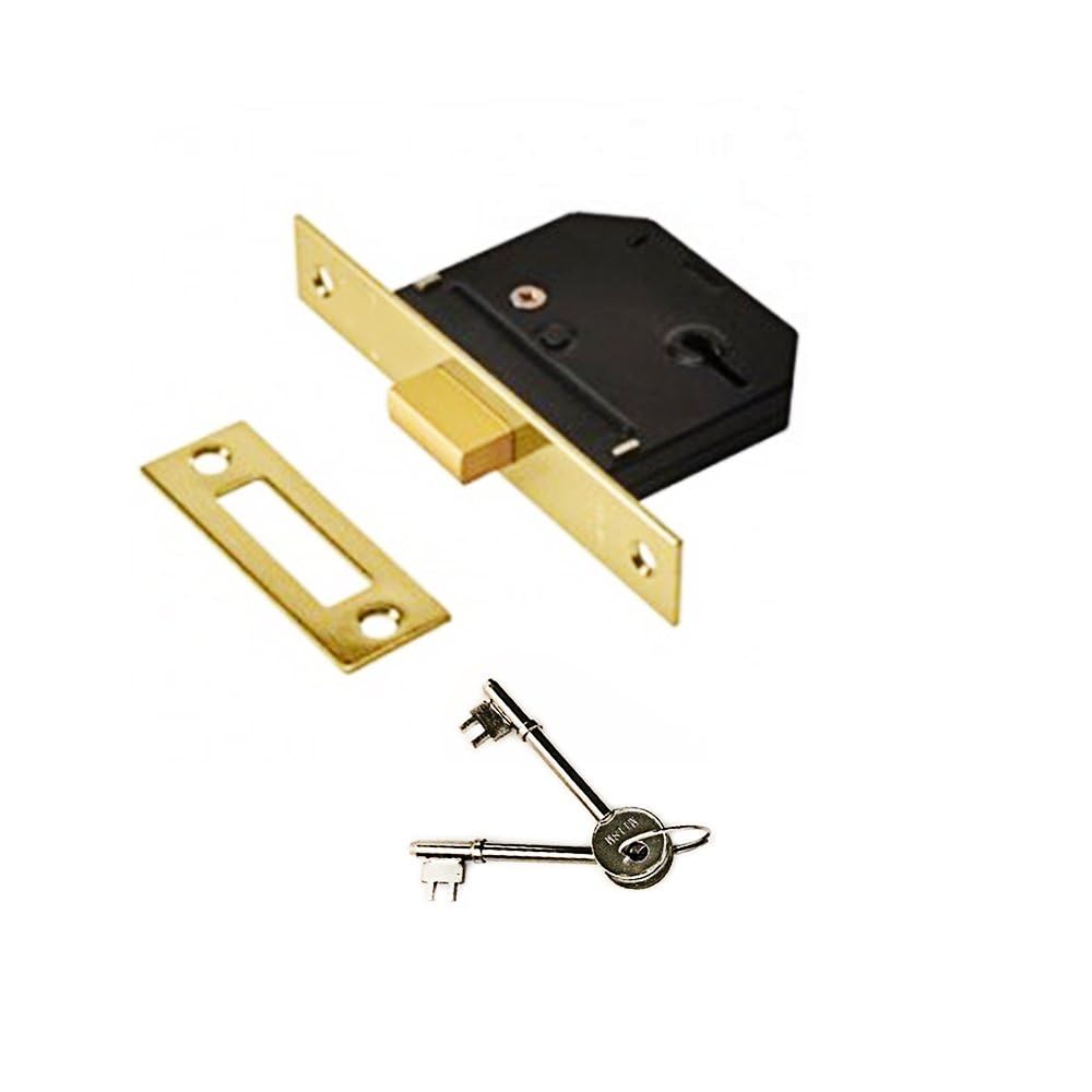 Yale YES-5LDL-PB-64 Essentials 5 Lever Deadlock, Polished Brass, 64 mm
