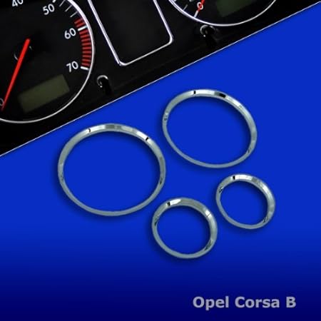 Falke TR10CORB - Chrom Tachoringe Tachometer Set geeignet für Opel Corsa B