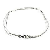Multi-Strand Sterling Silver Serpentine Chain Bracelet Italy 11