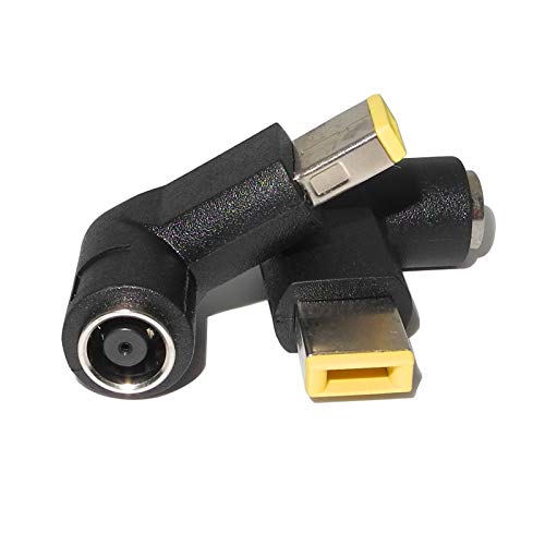 Laptop Charger Adapter Power Supply Tip Connector Converter for Thinkpad Edge Flex ideapad ThinkCentre Thinkpad Helix X1 Carbon Yoga Medion Akoya IdeaCentre Female 7.9mm to Yellow Square -2 PACK
