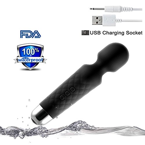 Massager mini Massager Handheld Electric Bullet Body Neck Face Foot Massage therapy tool Portable Waterproof 20 frequency 8X Multi-Speed (Black)