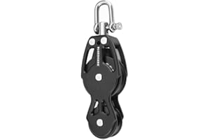 Blue Shark 2253-Sailing Pulley Blocks 38mm Single Fiddle Swivel