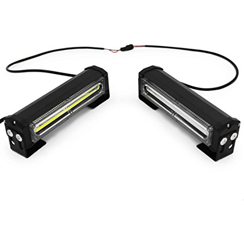 FOXCID New Series Upgrade 2 COB LED 9 Modes Traffic Advisor Emergency Warning Vehicle Strobe Lights for Interior Roof/Dash / Windshield/Grille / Deck Universal Waterproof