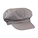 Lightweight Ivy Newsboy Cabbie Hat w/ Braided Trim, Irish Fiddler Cap, Grey, One Size