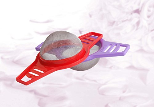 Krishna Handmade INDIAN Small Plastic Coffee STRAINER - 2 Nos/Coffee Strainer Mesh with Plastic Handle/SS Mesh Tea Filter/Plastic Mesh Water Strainer/Colour - Red & Blue/[Krish-Misc-PL18] - Thumbnail 5