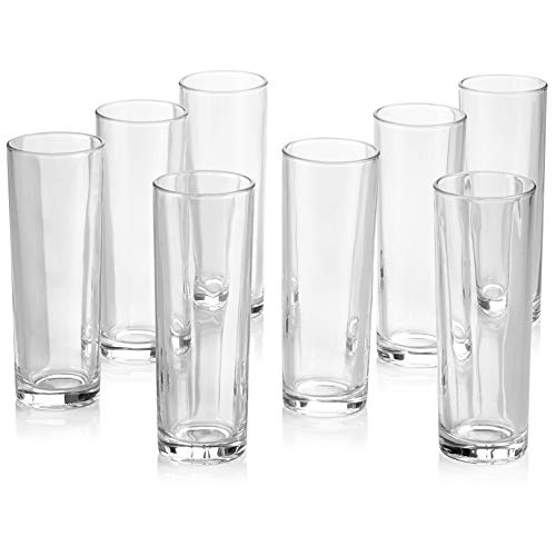Set of 8 Highball Glasses, Cocktail Highball Glasses, Tall Drinking