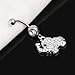 Refaxi 316L Steel Rhinestone Dangle Navel Belly Button Ring Bar (Elephant)