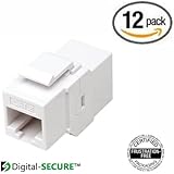 RJ45 Keystone Coupler (White, Box of 12) Digital-SECURE for Ethernet Cat 6/5e/5 cables RJ45F/RJ45F - RJ11 compatible