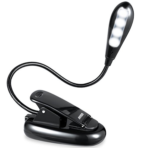 Amir Rechargeable Book Light, 4 LED Reading Light, Reading Lamp with