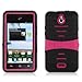 Aimo Wireless for Huawei Valiant Y301/Ascend Plus H881c MetroPCS/Straight Talk Armor 3-in-1 Case with Stand - Retail Packaging - Black/Hot Pink