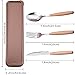 Portable Cutlery Set with Case,Camp Utensils Set,2 Pack Reusable Office Flatware Set,Healthy & Eco-Friendly 3pc Stainless Steel&Wood Full Size Fork,Spoon,Knife Ideal for Travel,Lunch Box and Camping
