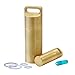 Shintop 2 Pack Brass Pill Box Keychain, Waterproof Pocket Medicine Holder with 4 Extra O-Rings for Outdoor Travel Survival Camping