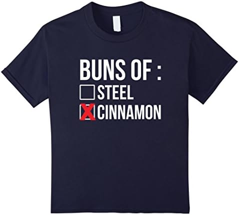 unisex-child Funny Buns of Steel Cinnamon T-Shirt for Sugar Addicts 12 Navy