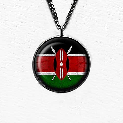 Kenya Kenyan Flag Pendant Necklace Handmade