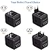 Travel Adapter, Goojodoq All-in-one Power Adapter 3-USB Port and 1-Type C, Advanced with LED Power Indicator, Travel Converter for US, UK, EU, AUX (Black) and Majority Countries and Areas