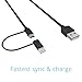 Apple MFi Certified Lightning Cables [2-Pack] - Skiva USBLink Duo 2-in-1 Sync and Charge Cable (3.2ft / 1m) with Lightning & microUSB for iPhone X 8 8Plus 7 6s Plus SE, Samsung Galaxy S7 [Model:CB152]