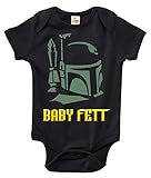 Baby Fett Cute Funny One-piece Baby Bodysuit Star Wars Baby Clothes (3-6 Months, Black)