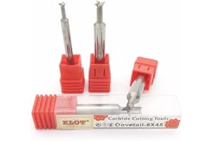 KLOT Solid Carbide Dovetail Milling Cutter 2mm-20mm 45°60°75° End Mill Uncoated for Aluminum/Copper (6mm 45° L50mm)