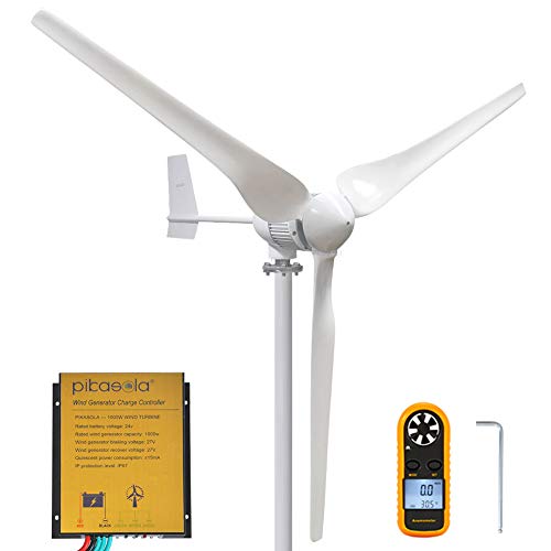 PIKASOLA 1000W 24V Permanent Wind Turbine Generator 3 Blades