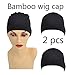 Bamboo Fiber/Sterilization/Sweat Proof/Wig Hair Stock Liner Cap Stretch Mesh Net 2PCS for Women with Cancer, Chemo, Hair Loss