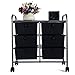 EaseOffice 6-Drawer Rolling Storage Cart with Heavy Duty Chrome Steel Frame for Home, Office, Beauty Salon and More, Black