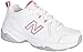 New Balance Women's 608 V4 Casual Comfort Cross Trainer, White/Pink, 8.5 D US