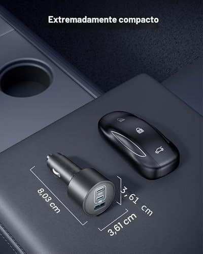 Cargador de Coche USB C 167,5W con 3 Puertos