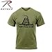 Rothco Don't Tread On Me T-Shirt (US, Alpha, Large, Regular, Regular, Olive Drab)