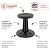 KORE DESIGN Wobble Stool Chair, Girls + Boys Kid Desk Stools, Ergonomic Small Office Chairs, Flexible Seating for Active Kids, ADD/ADHD, Classroom, School, Home, Pre-Teen (18.7in), Age 10-11 yr, Black