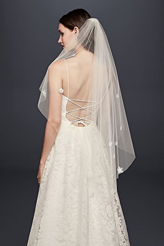 3D Floral Elbow-Length Veil Style V706, Ivory