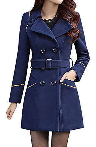 Maze, Women's Double Breasted Belted Contrast Piping Turndown Collar Trench Coat, Jackets L ,Manufacturer(XL) Maze, Women's Double Breasted Belted Contrast Piping Turndown Collar Trench Coat, Jackets L ,Manufacturer(XL)
