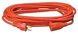 Southwire 2307SW Vinyl Outdoor Extension Cord In Orange With 3-Prong Plug (25 Feet, 16/3 gauge)