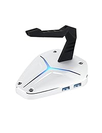 4 puertos USB 3.0 Gaming de datos Hub con mouse Bungee, siete colores cambiantes LED retroiluminada, aleación de aluminio, antideslizante cojín, Puerto de carga rápida de hasta 5 V 2 A, de alta velocidad de hasta 5 Gbps