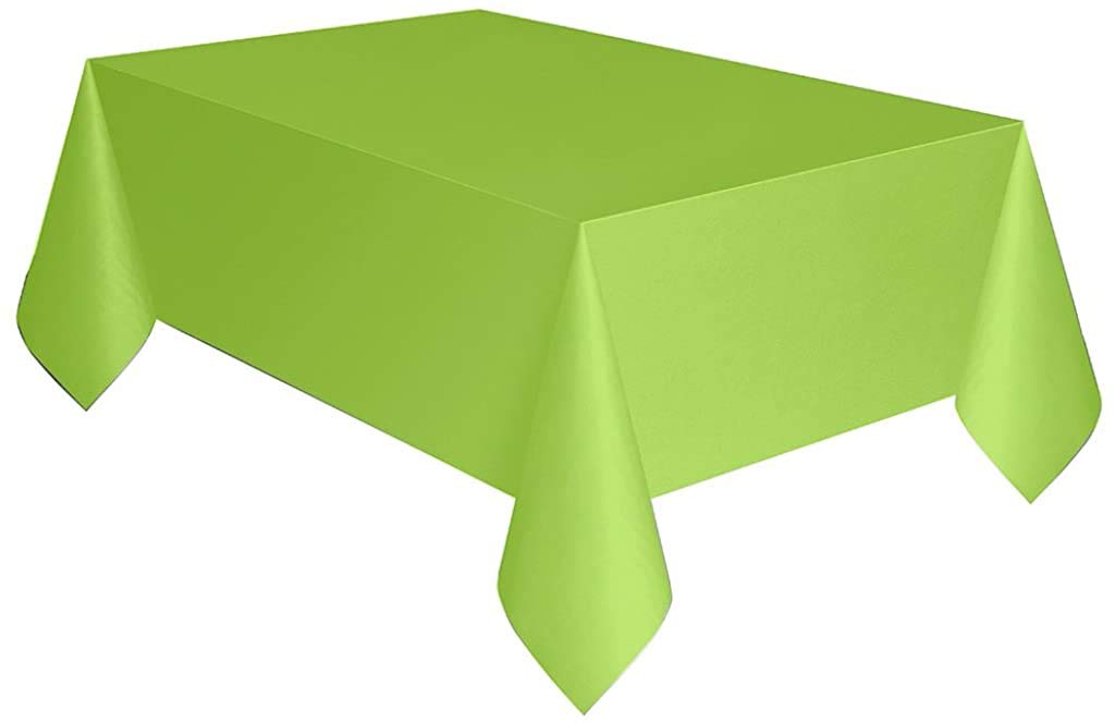 Unique Party 99143 - Neon Green Plastic Tablecloth, 9ft x 4.5ft
