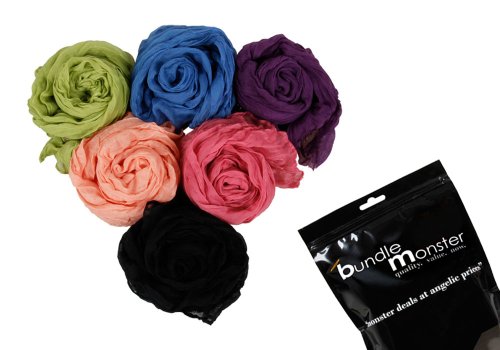 Bmc womens fancy crinkle shawl scarf fashion cotton sca…