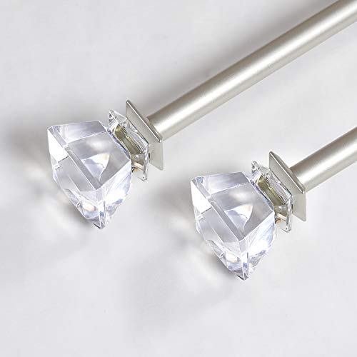 Turquoize Decorative Curtain Rod with Diamond Acrylic Designed Finial