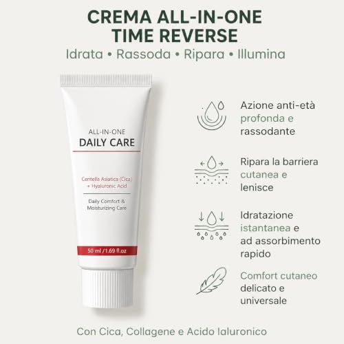 Korean Age Reset Cream, 50 ml Moisturizing Face Cream with Centella Asiatica (Cica) and Hyaluronic Acid, Hydrates and Moisturizes, Reduces Wrinkles (2 Sticks)