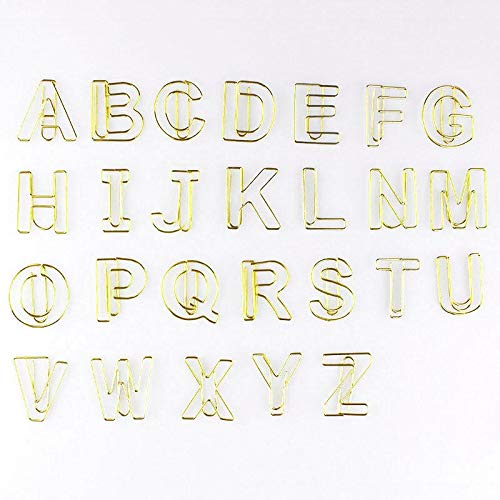 KOOBA Paper Clips 26pcs Rose Gold and Yellow Gold (Alphabet Yellow Gold)