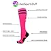 MadSportsStuff Pink Ribbon Breast Cancer Awareness Socks with Stripes