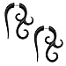 ZS 16g Graceful Tribal Spiral Fake Gauges Acrylic Ear Tapers Fake plugs Horn stud earrings (Black Tribal-style)