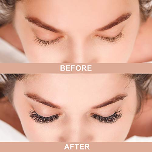 Magnetic Eyelashes Dual Magnets Fiber Fake Eyelashes, 3D Reusable Eyelashes Extensions, No Glue False Eyelashes with Tweezers 1 Pair/6Pcs (Black)