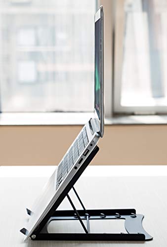 Portable Laptop/Tablet Stand for Desk, Bed, Sofa, Couch. Fully Adjustable 5 Tilt Angles. Lightweight Durable Steel with Non-Slip Pads. Open Back for Cooling. Fits 10-15" Notebook - Thumbnail 3